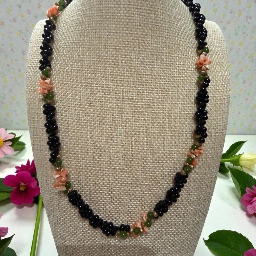 Elegant Black and Beaded Necklace